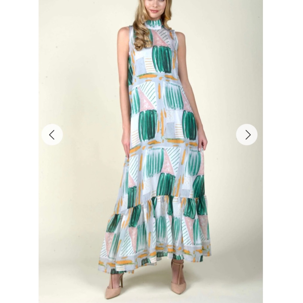 Eva Franco Terry Printed Maxi Dress